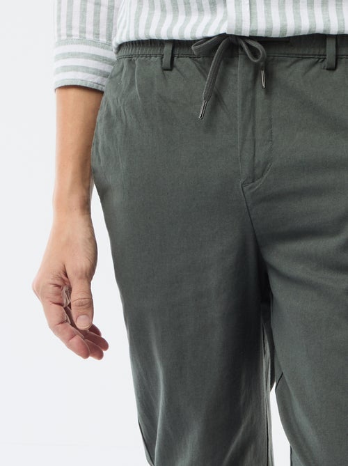 Pantalón chino regular de lino mezclado - Kiabi