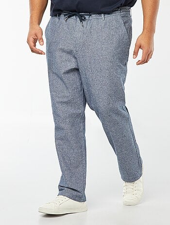 Pantalón chino regular de mezcla de lino