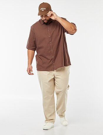 Pantalón chino regular de mezcla de lino