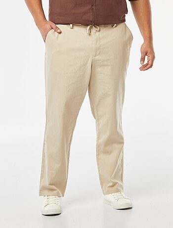 Pantalón chino regular de mezcla de lino