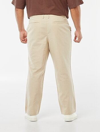 Pantalón chino regular de mezcla de lino