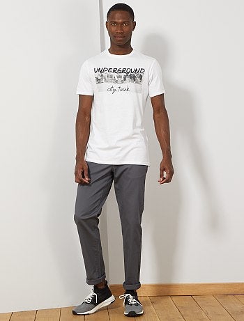 Pantalón chino regular de punto de piqué - Kiabi