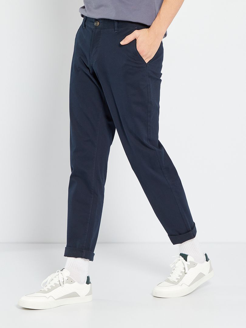 Pantalón chino regular L32 azul - Kiabi