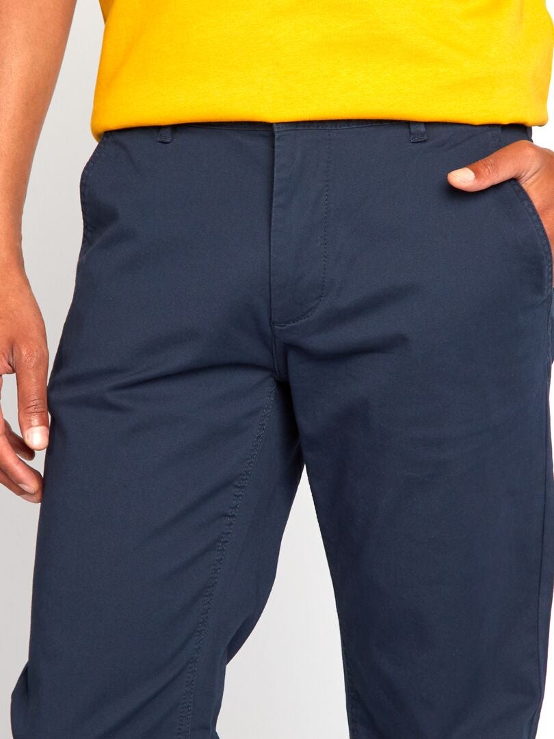 Pantalón chino regular L32 azul - Kiabi