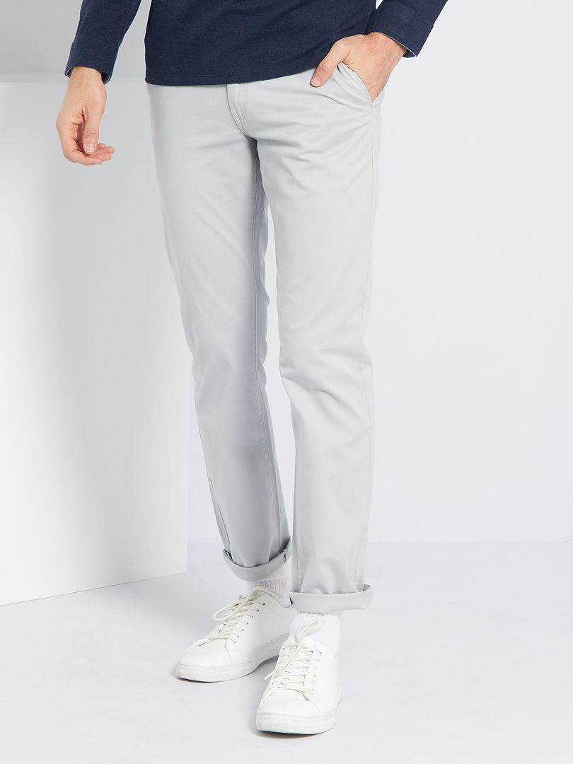 Pantalón chino regular L32 gris - Kiabi