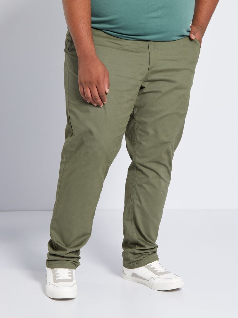 Pantalón chino regular L32 verde oscuro - Kiabi
