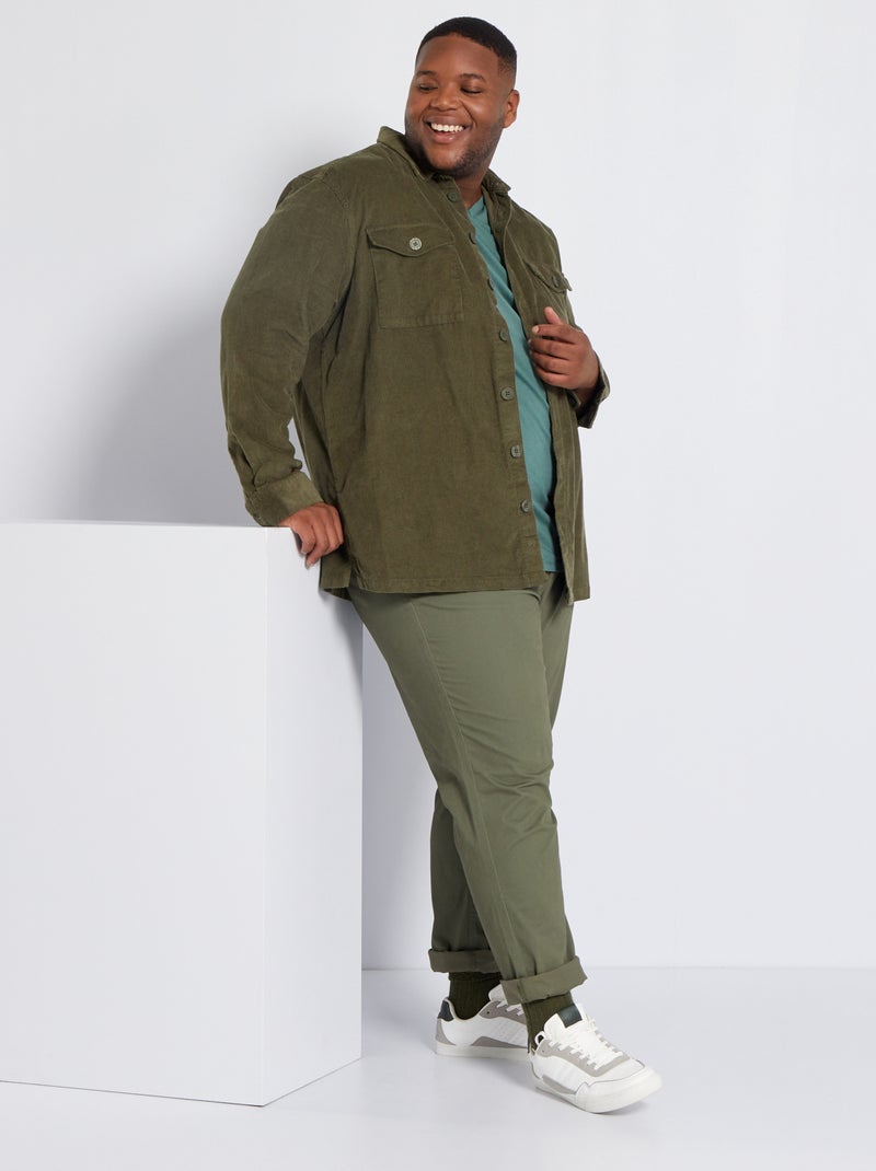 Pantalón chino regular L32 verde oscuro - Kiabi