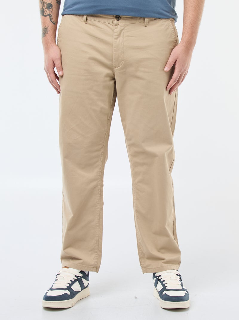 Pantalón chino regular L34 Beige - Kiabi