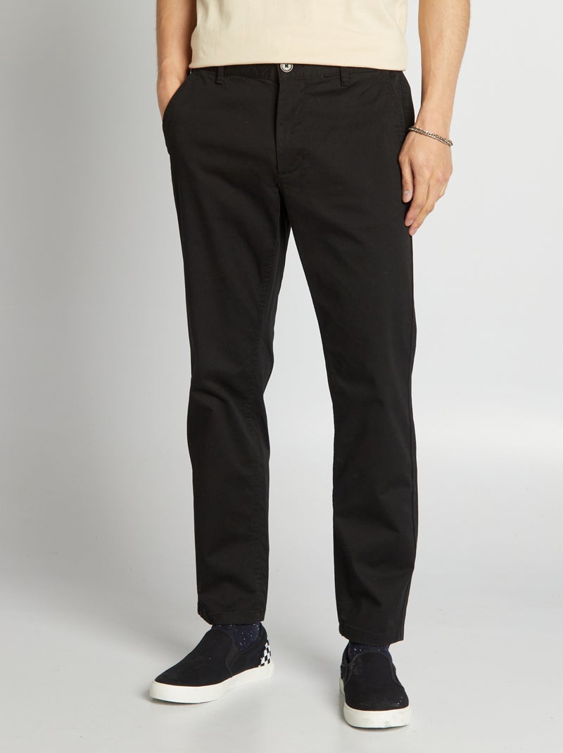 Pantalón chino regular NEGRO - Kiabi