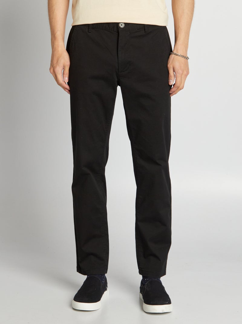 Pantalón chino regular NEGRO - Kiabi
