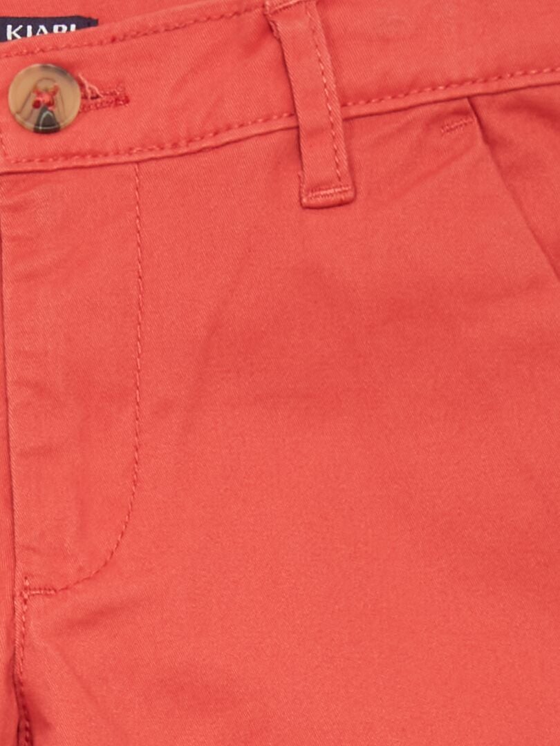Pantalón chino rojo frambuesa - Kiabi