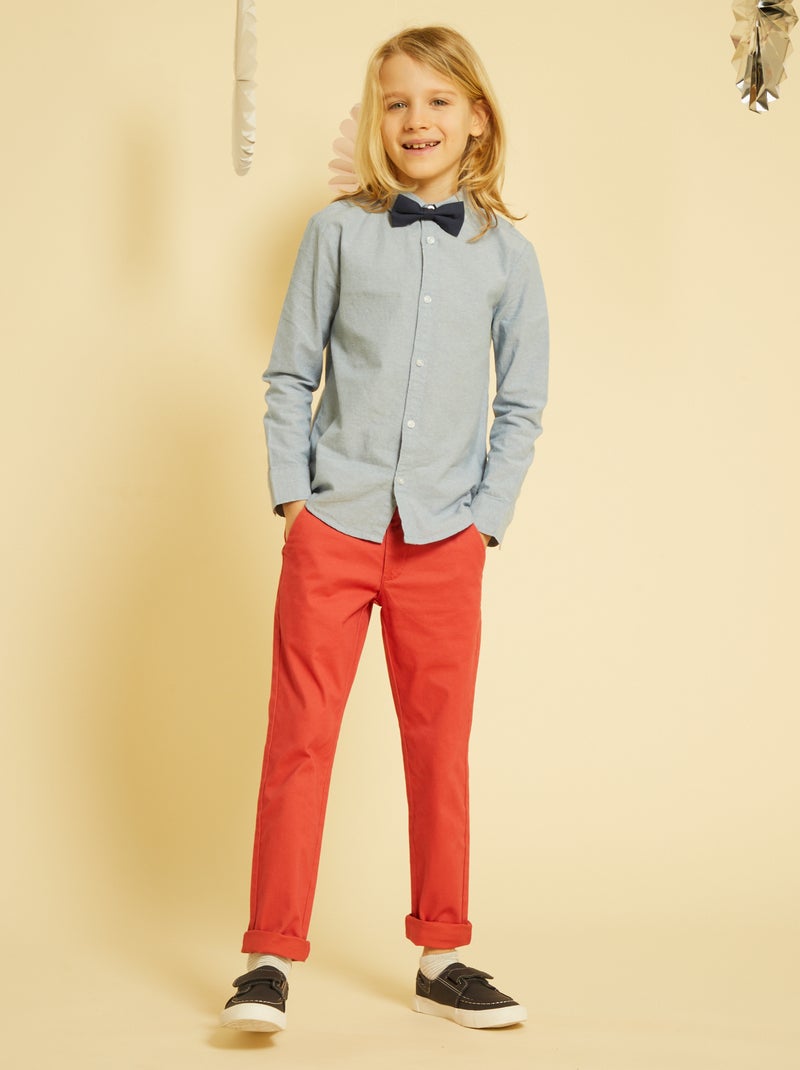 Pantalón chino rojo frambuesa - Kiabi