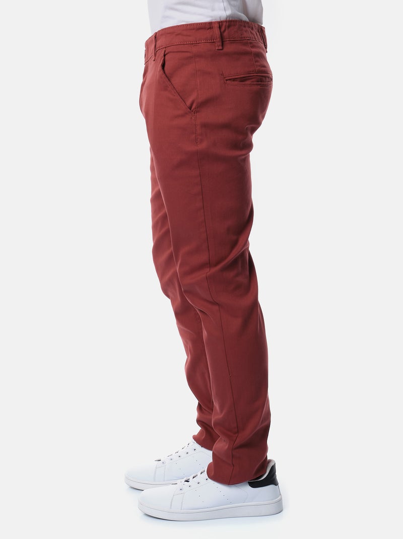 Pantalón chino Rojo ladrillo - Kiabi