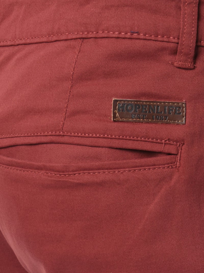 Pantalón chino Rojo ladrillo - Kiabi