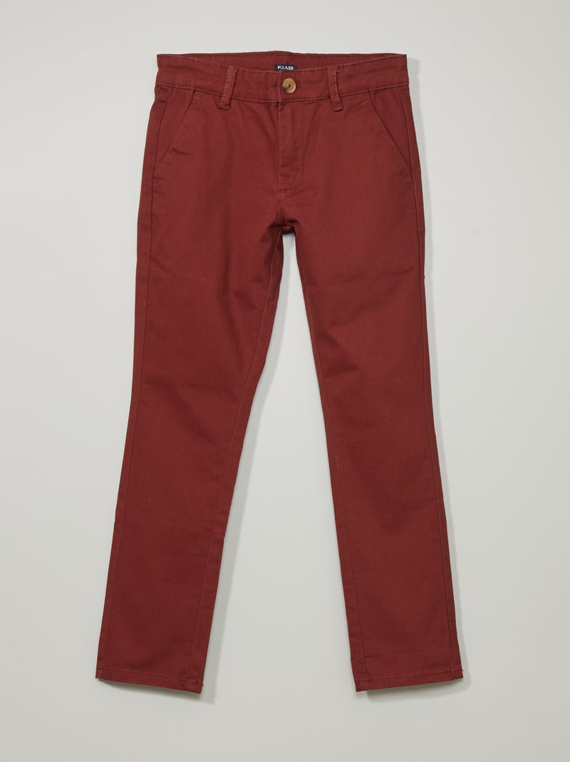 Pantalón chino ROJO - Kiabi