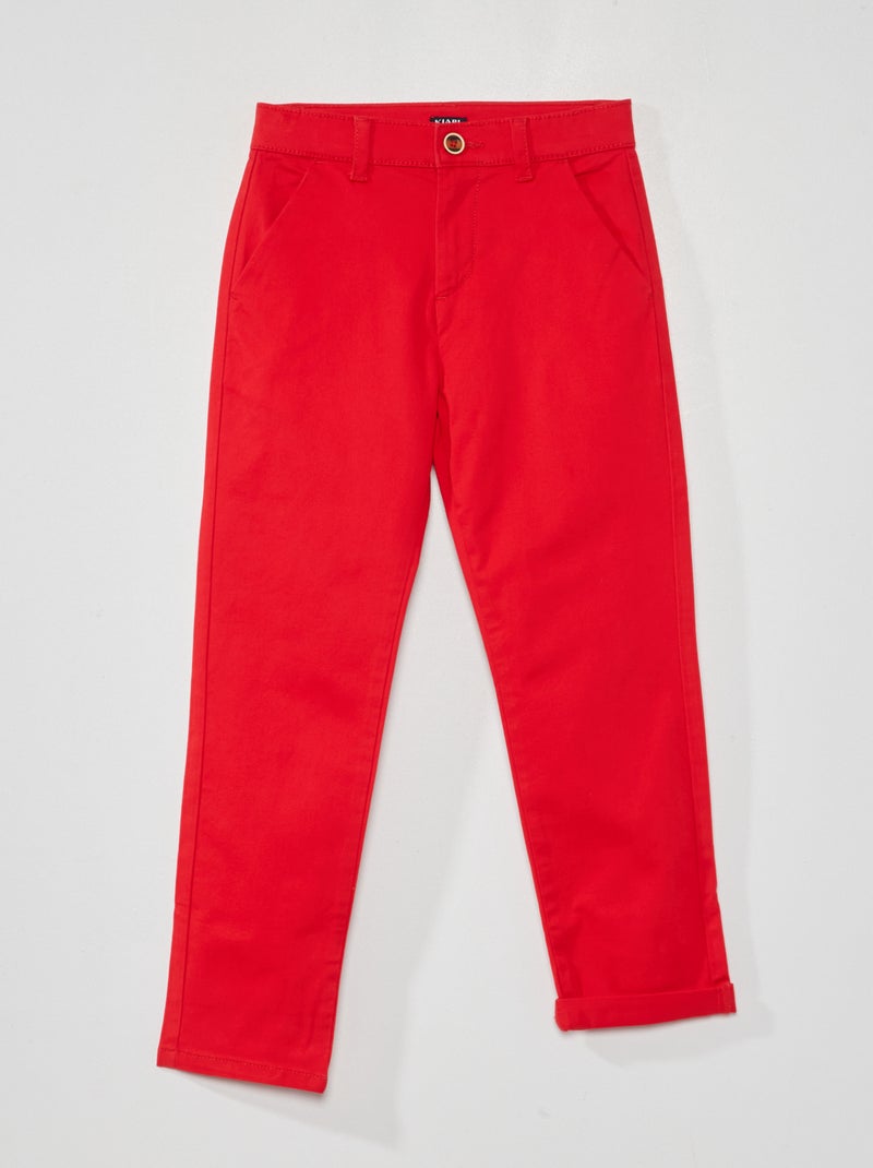 Pantalón chino ROJO - Kiabi