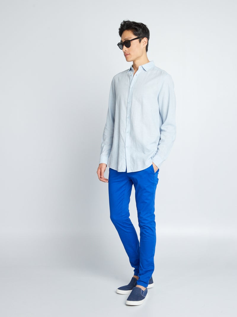 Pantalón chino skinny - L32 azul - Kiabi