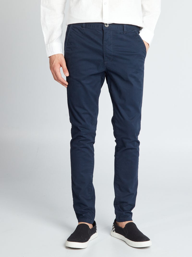 Pantalón chino skinny - L32 AZUL - Kiabi