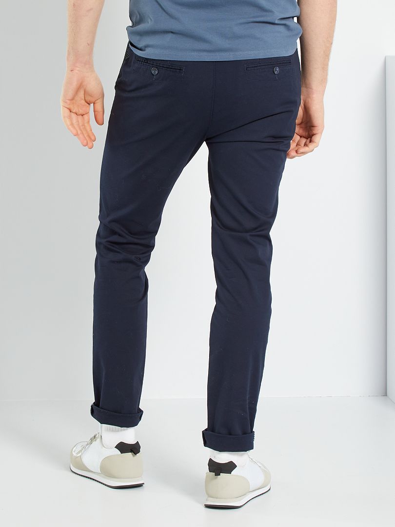 Pantalón chino skinny + cinturón - AZUL - Kiabi - 20.00€