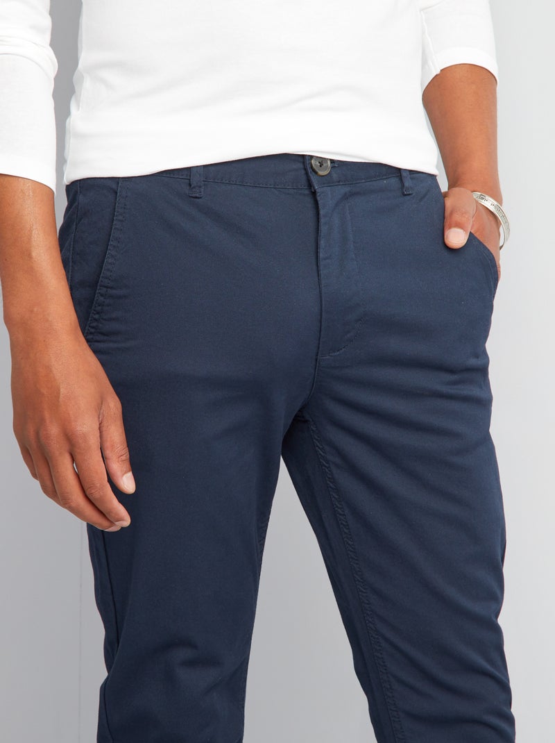 Pantalón chino skinny L30 azul - Kiabi
