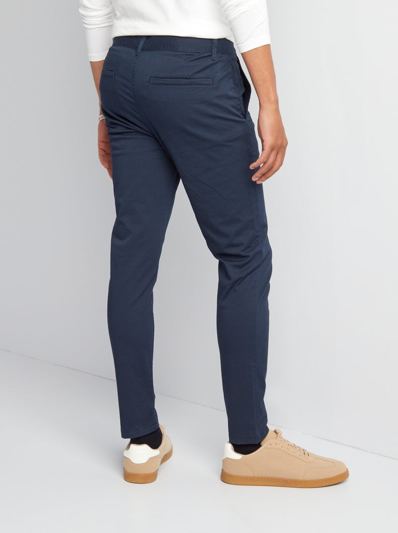 Pantalón chino skinny L30 azul - Kiabi