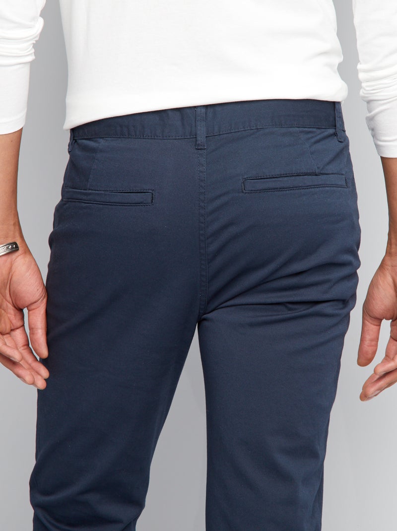 Pantalón chino skinny L30 azul - Kiabi