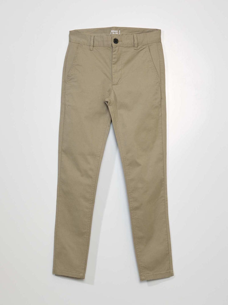 Pantalón chino skinny L30 BEIGE - Kiabi