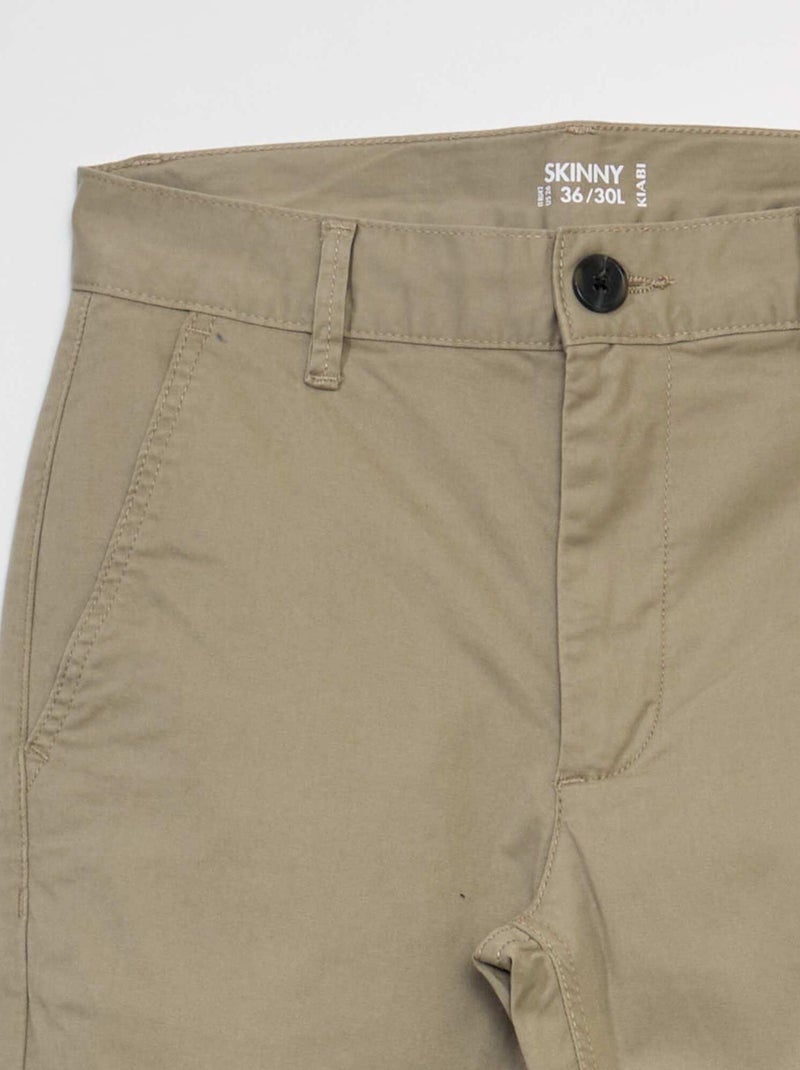 Pantalón chino skinny L30 BEIGE - Kiabi
