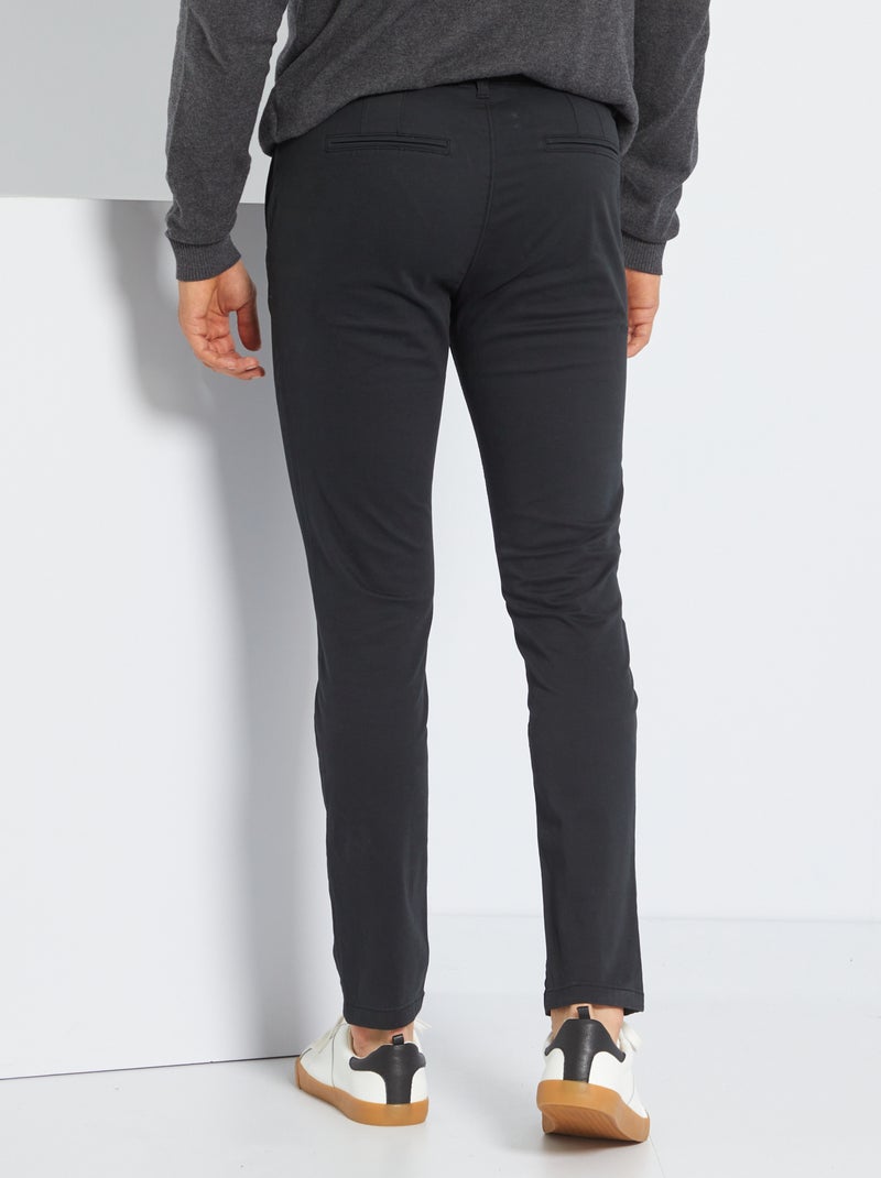 Pantalón chino skinny L30 Negro - Kiabi