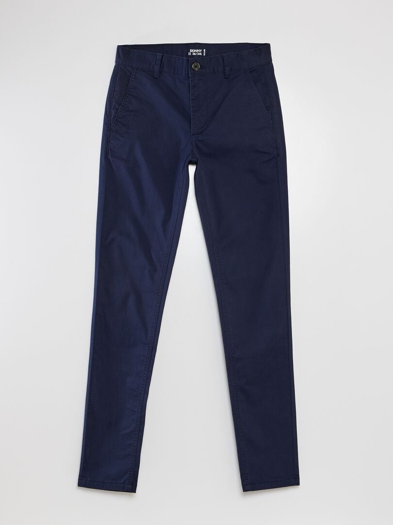 Pantalón chino skinny L34 azul - Kiabi