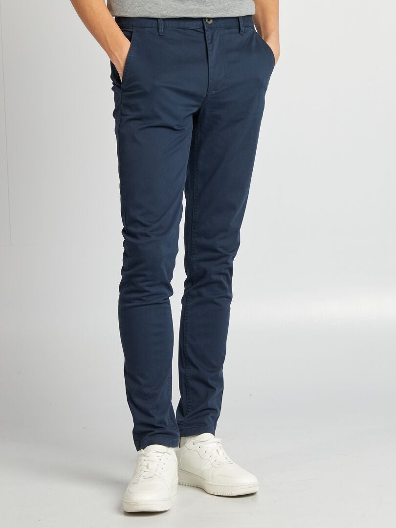 Pantalón chino skinny L34 azul - Kiabi