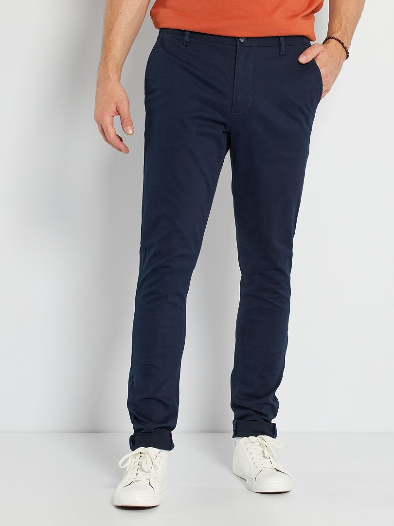 Pantalón chino skinny L38 +1,95 m azul - Kiabi