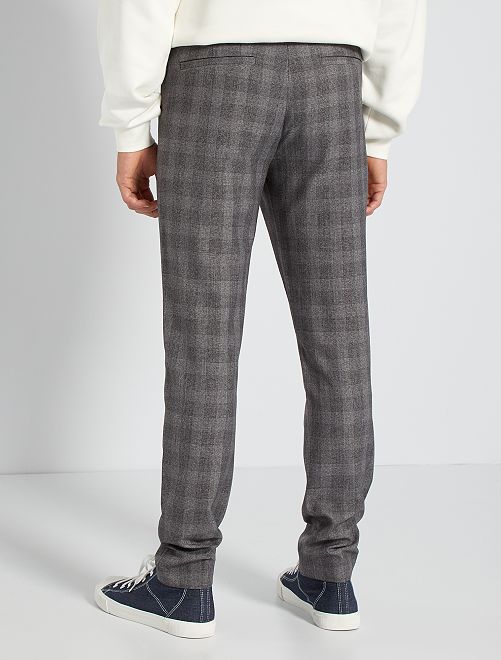 Pantalón chino slim a cuadros - cuadros - Kiabi - 20.00€