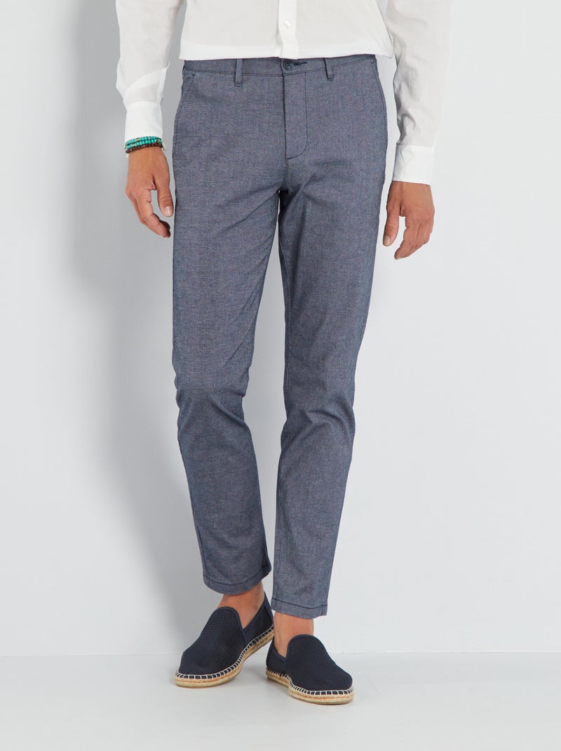 Pantalón chino slim AZUL - Kiabi