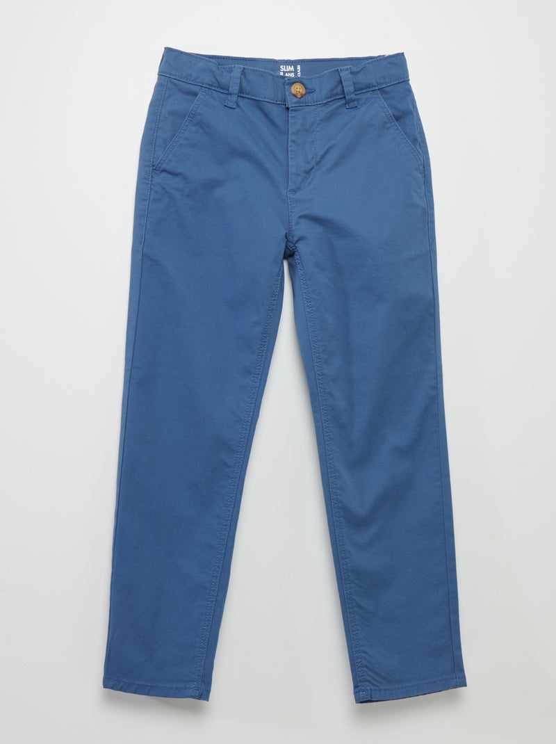Pantalón chino slim AZUL - Kiabi