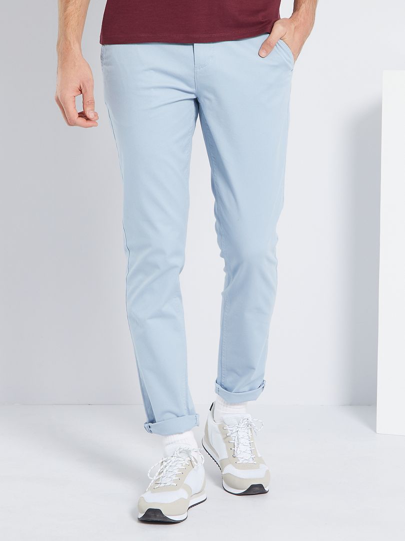 Pantalón chino slim azul gris - Kiabi