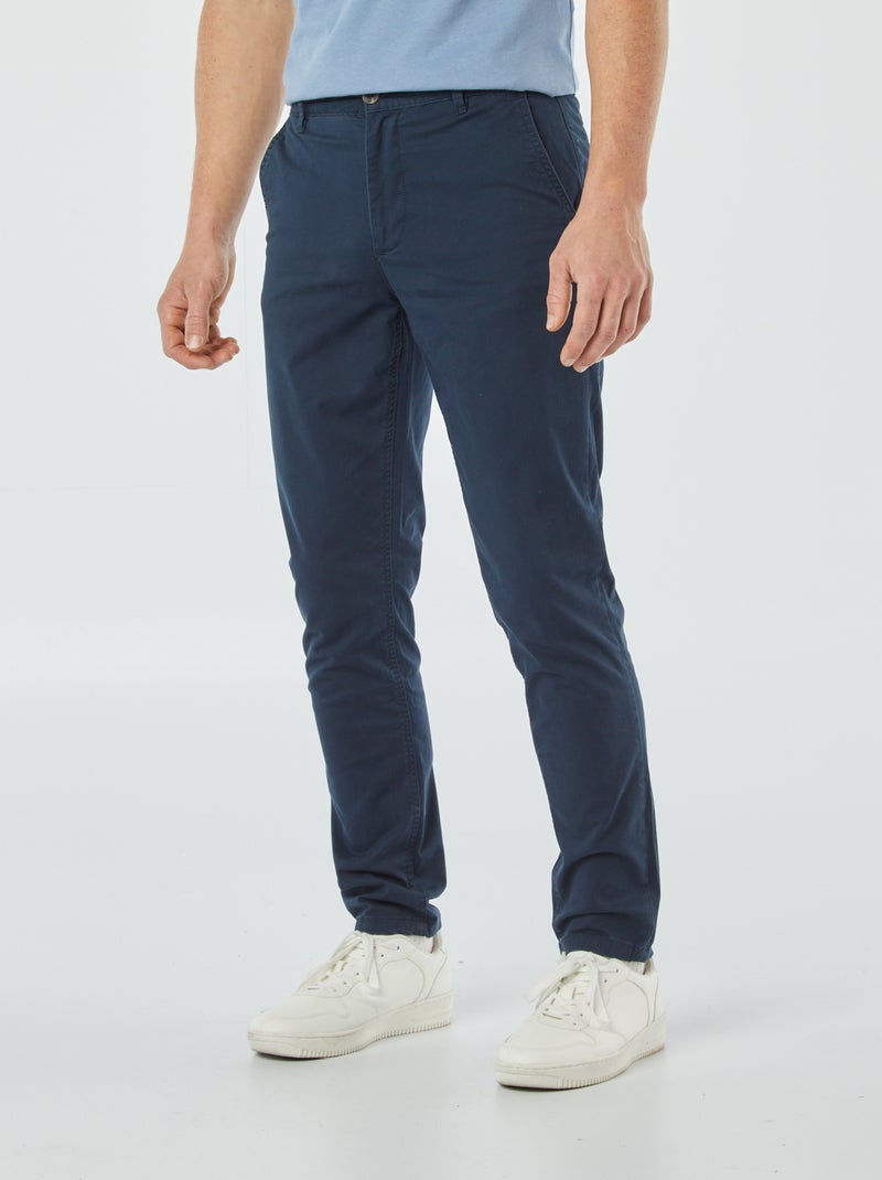 Pantalón chino slim azul - Kiabi