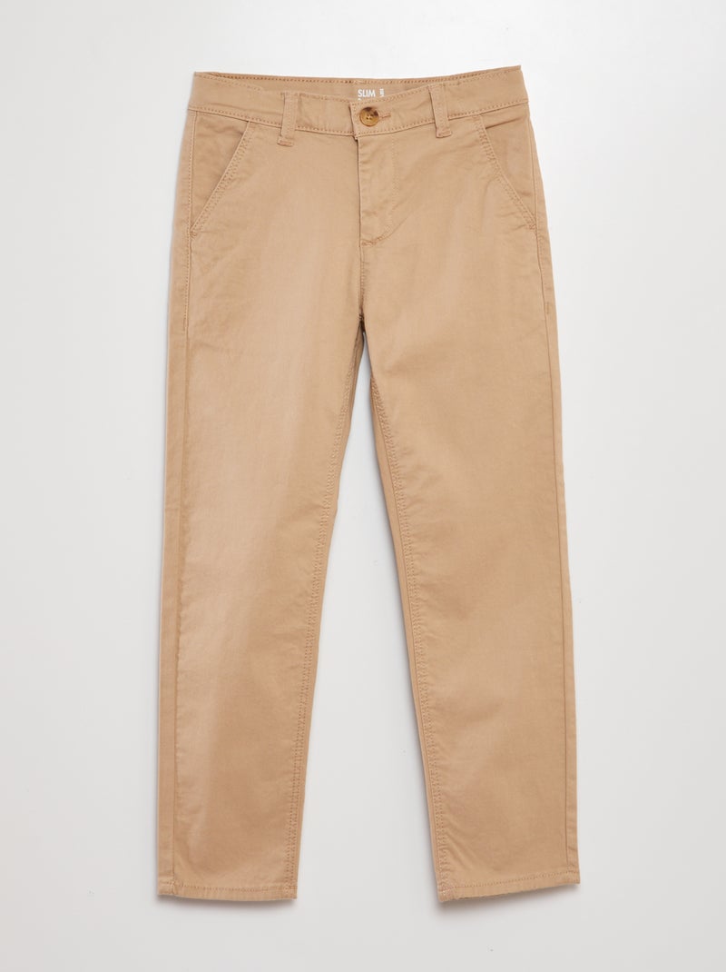 Pantalón chino slim BEIGE - Kiabi