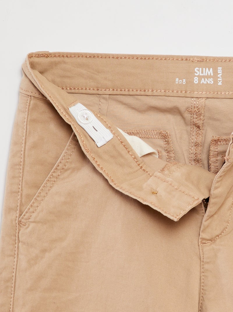 Pantalón chino slim BEIGE - Kiabi