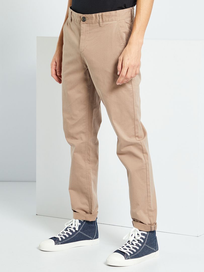 Pantalón chino slim BEIGE - Kiabi