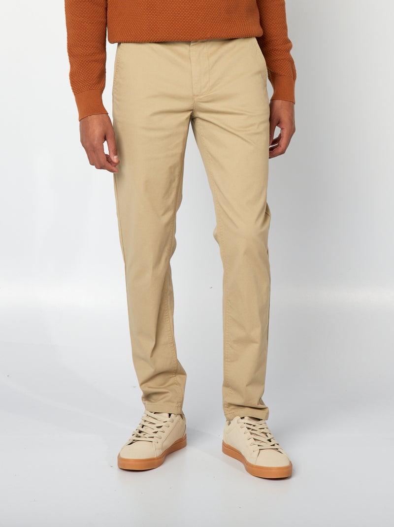 Pantalón chino slim BEIGE - Kiabi