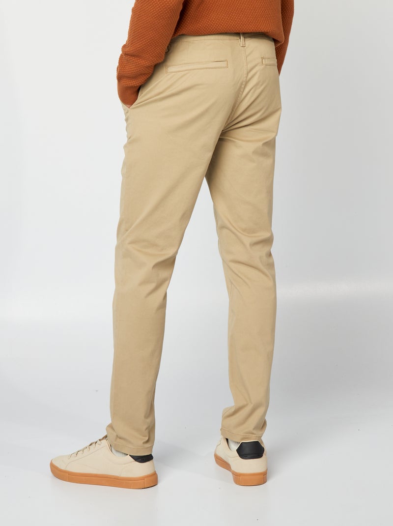 Pantalón chino slim BEIGE - Kiabi