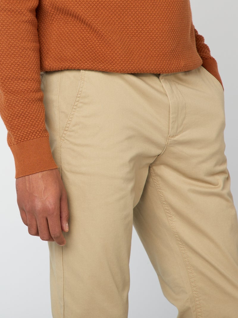 Pantalón chino slim BEIGE - Kiabi