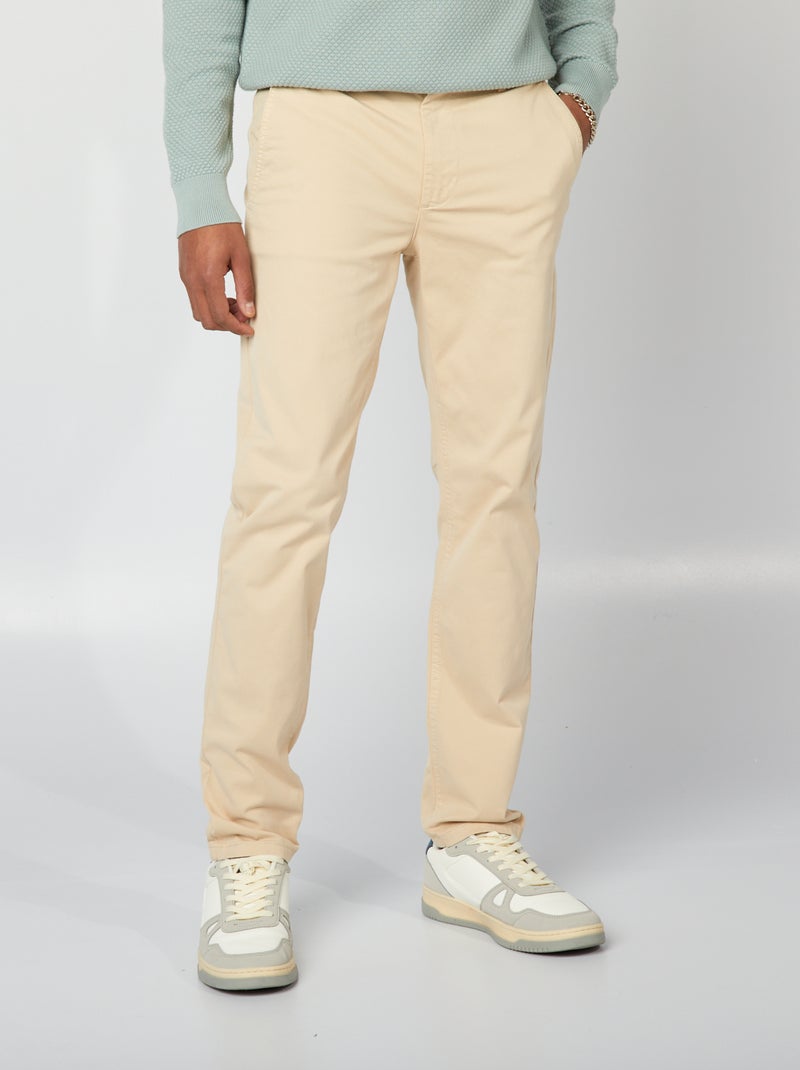 Pantalón chino slim BEIGE - Kiabi