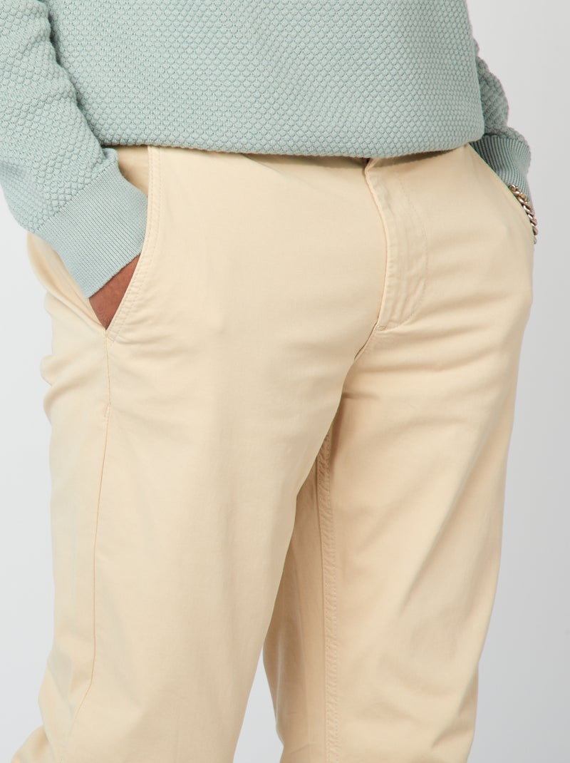 Pantalón chino slim BEIGE - Kiabi