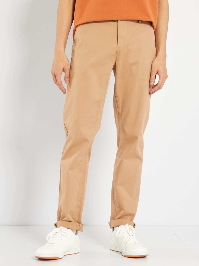 Pantalón chino slim beige - Kiabi