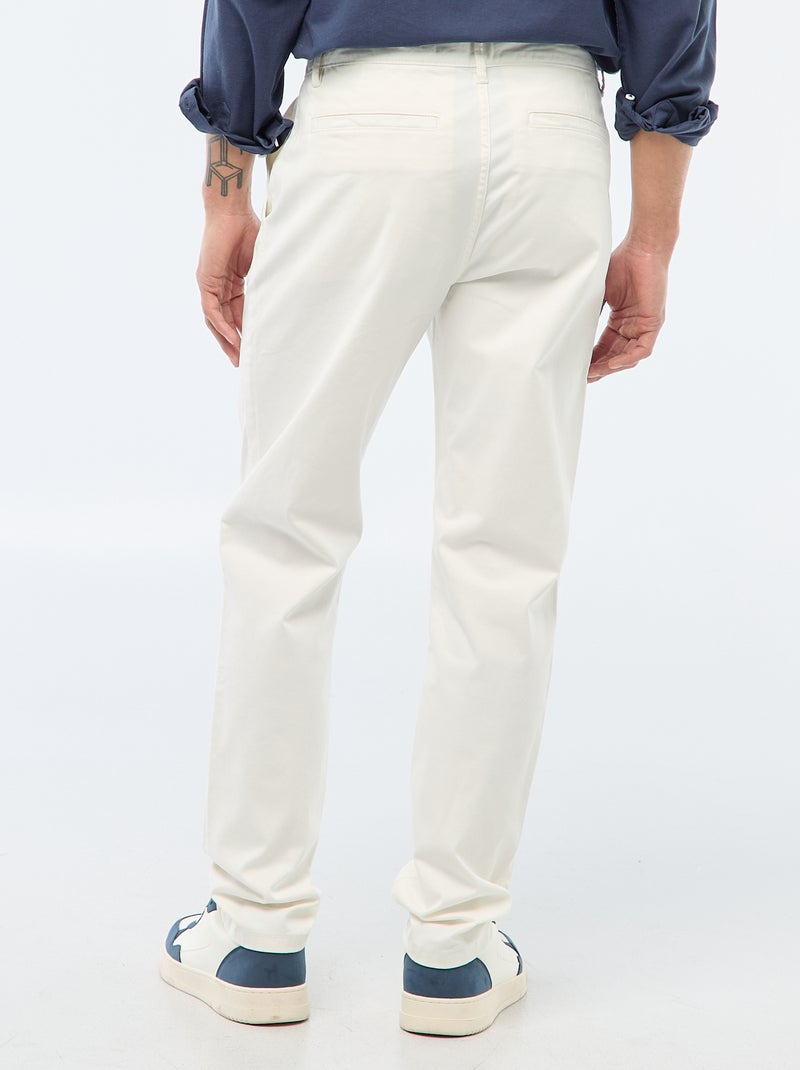 Pantalón chino slim Blanco - Kiabi