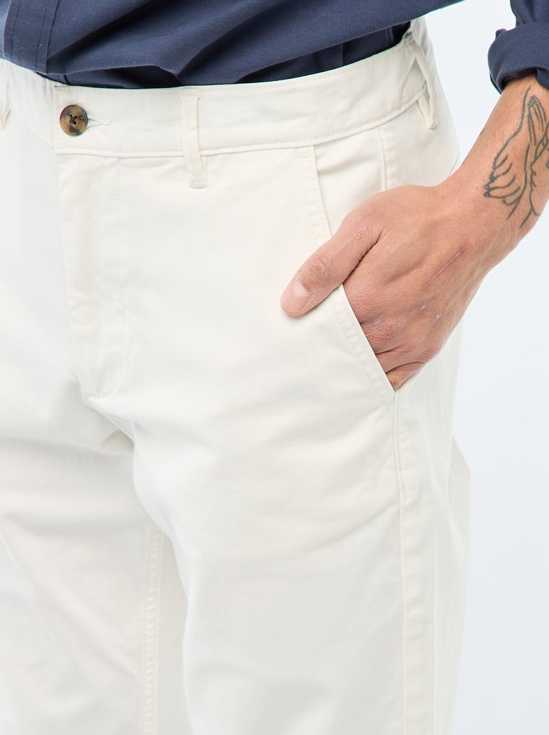 Pantalón chino slim Blanco - Kiabi