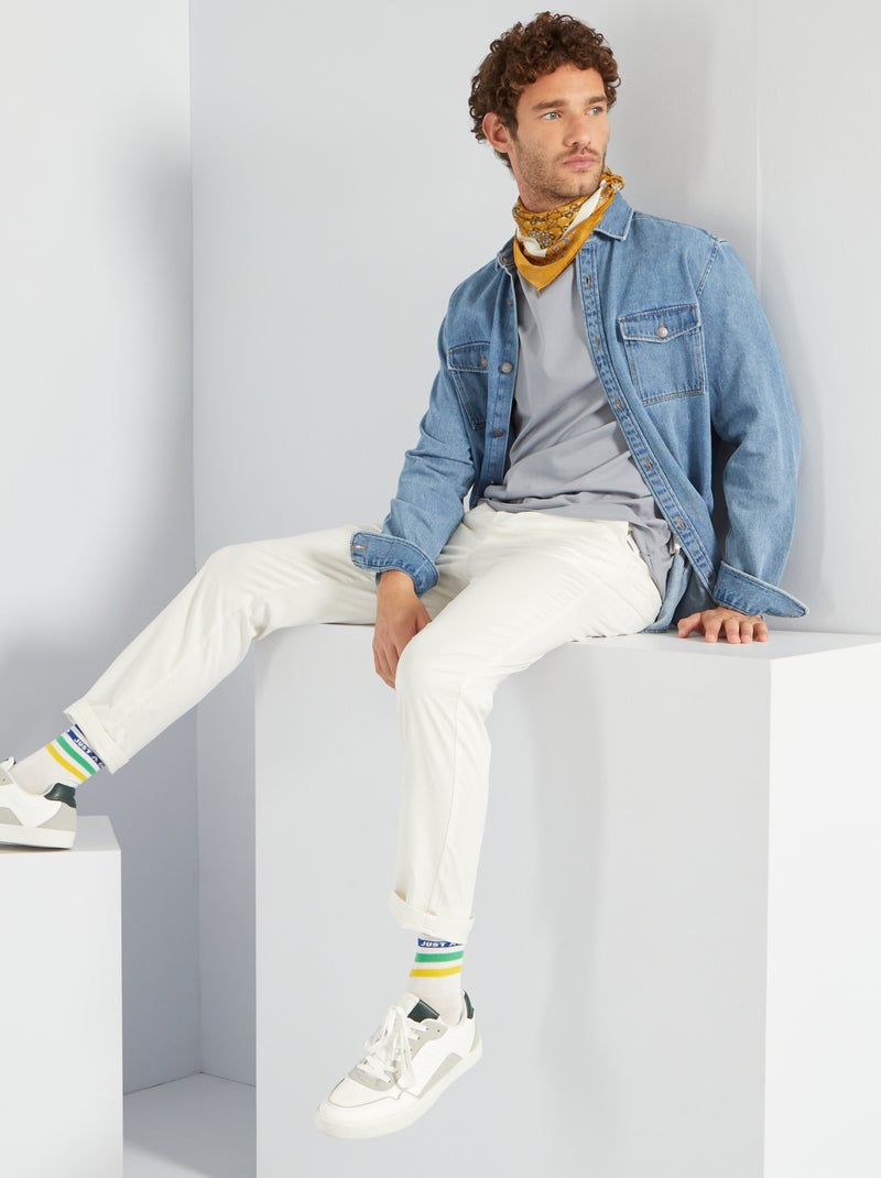 Pantalón chino slim BLANCO - Kiabi