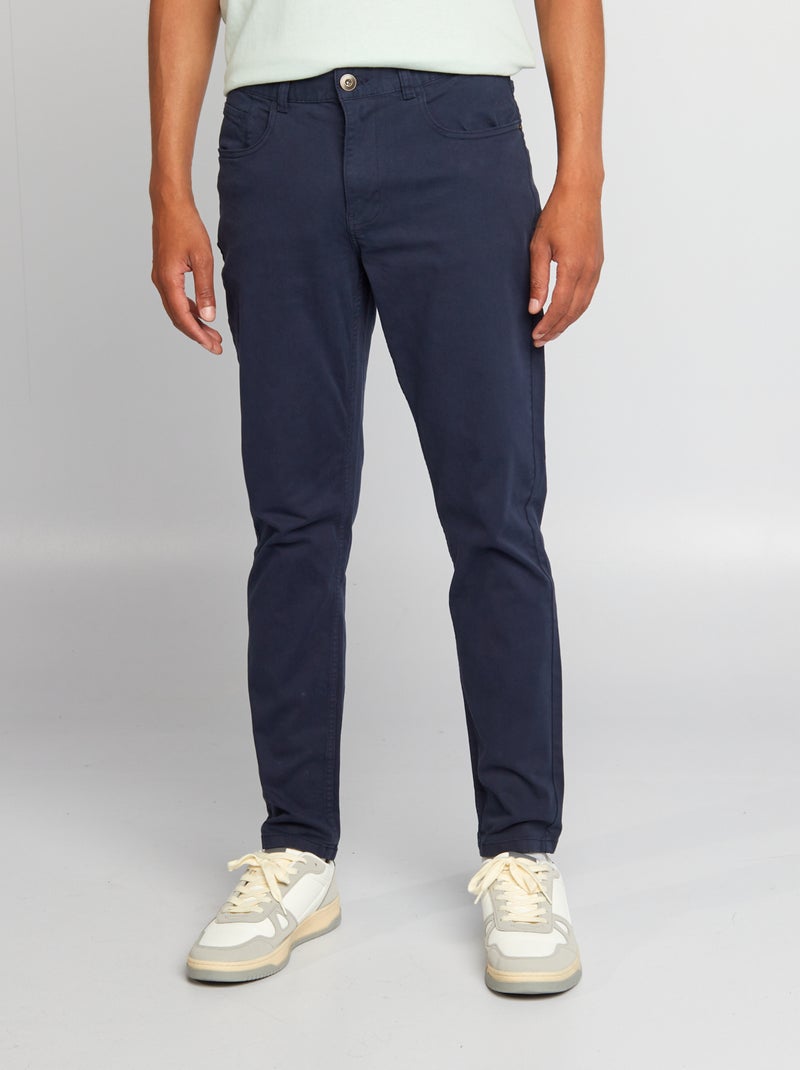 Pantalón chino slim con 5 bolsillos - L32 AZUL - Kiabi